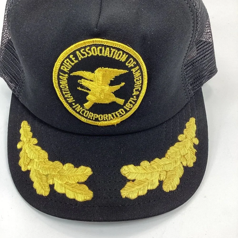 Vintage NRA Black Mesh Trucker Hat Snapback Made In USA One Size